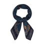 Blue floral square wool scarf