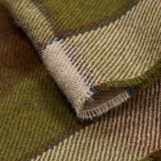 Earthy plaid merino lambswool scarf