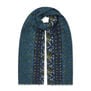 Blue floral wool blend scarf