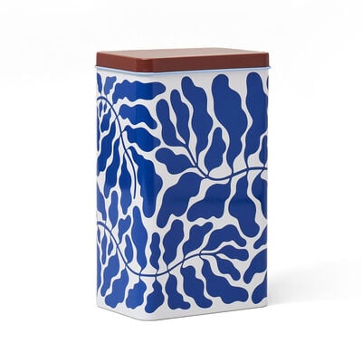 Blue leaves coffee tin