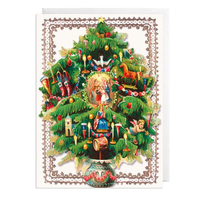 Victorian tree Christmas cards (pack of 8)