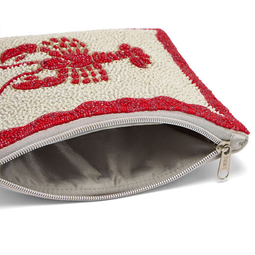 Lobster beaded clutch bag