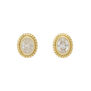 Oval crystal gem stud earrings