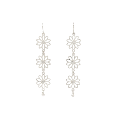 Flower drop earrings