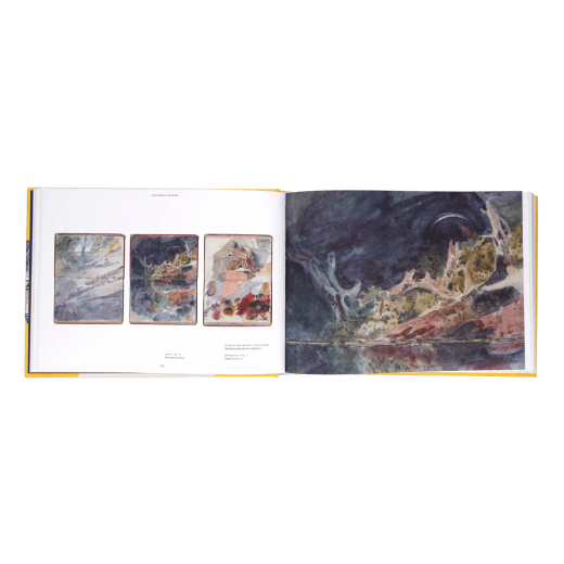 A book spread featuring a watercolour sketch.
