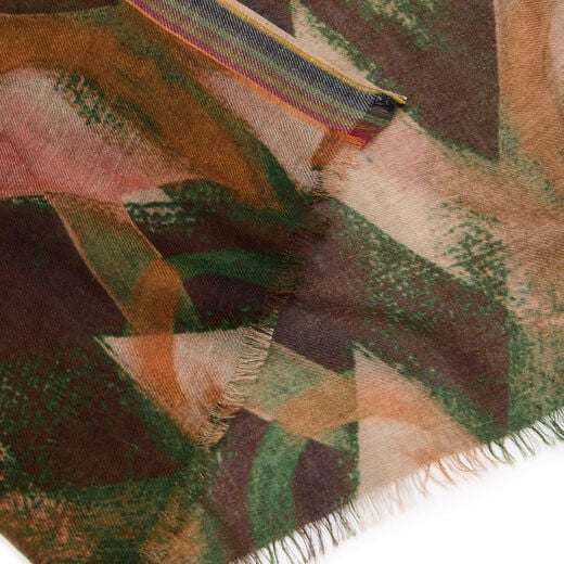 Pink and brown diamond wool square scarf
