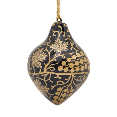 Gold leaves lantern bauble