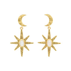 Crescent moon and star drop earrings by Ottoman Hands