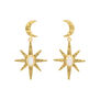 Crescent moon and star drop earrings by Ottoman Hands