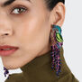 Kingfisher beadwork earrings by Olivia Dar
