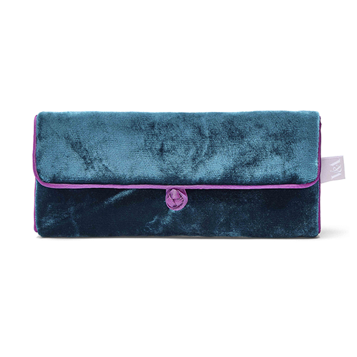 Travel roll jewellery velvet pouch