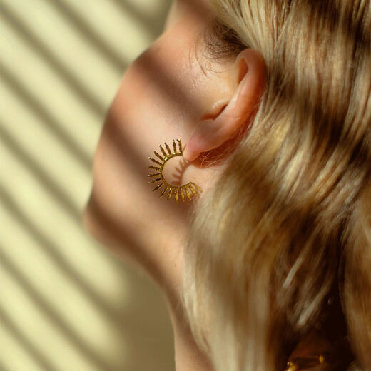 Sun hoop stud earrings by Ottoman Hands