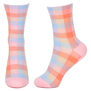 Pink check socks