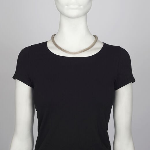 Simple rolled mesh necklace by Sarah Cavender