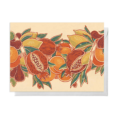 Pomegranates and citrus Christmas cards (pack of 8)
