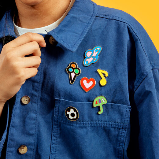 Ice cream enamel badge