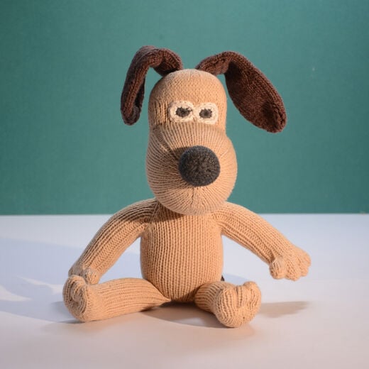Gromit knitted soft toy