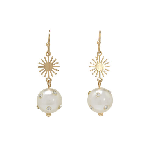 Starburst pearl drop earrings