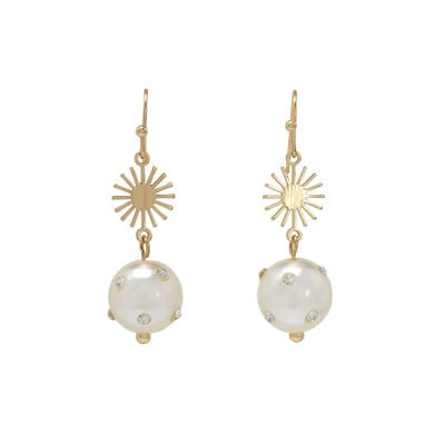 Starburst pearl drop earrings