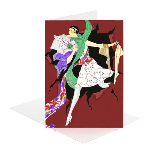 Shopping lady Christmas cards (pack of 8)