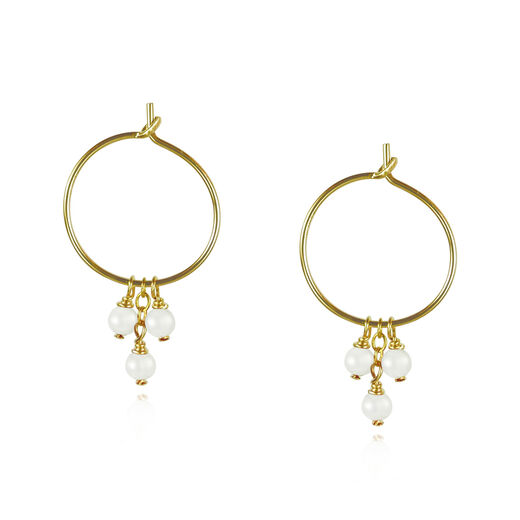 Pearl hoop earrings by Mounir