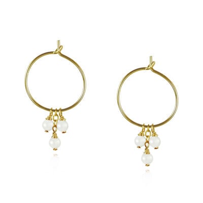 Pearl hoop earrings by Mounir