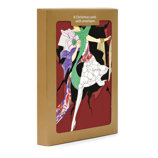 Shopping lady Christmas cards (pack of 8)
