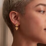 Gold triangle drop earrings by Ottoman Hands