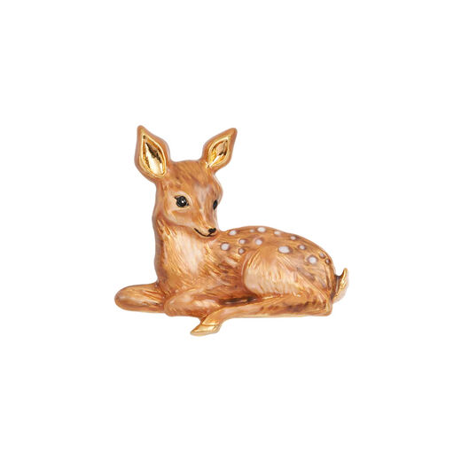 Fawn enamel brooch by Fable England