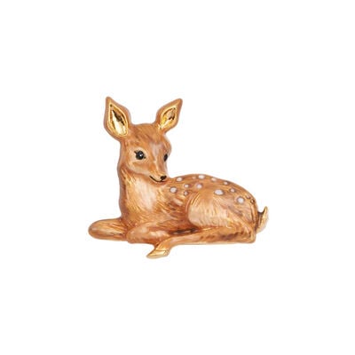 Fawn enamel brooch by Fable England