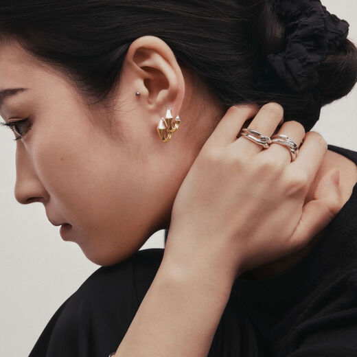 Gold and silver mini hoop earrings by SWEETLIMEJUICE
