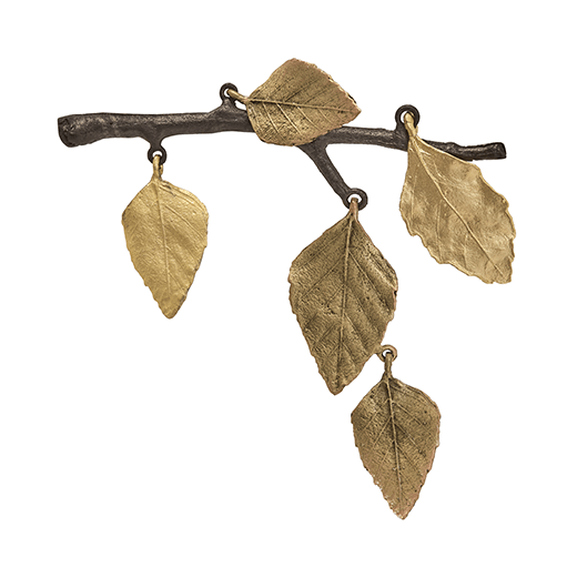 Brooch with bronze birch leaves by Michael Michaud