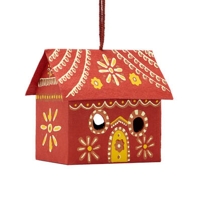 Red paper house decoration