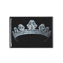 A black rectangular magnet featuring a Cartier tiara of aquamarine stones in angular cuts and Art Deco style