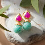 Fuchsia chalcedony heart earrings by Carousel Jewels