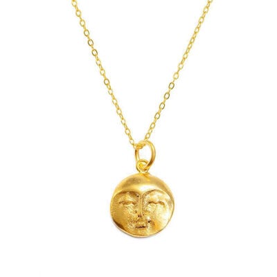 Moon face pendant necklace by Ottoman Hands