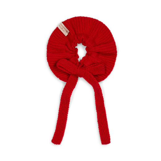 Red lambswool scrunchie