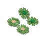 Green raffia flower earrings