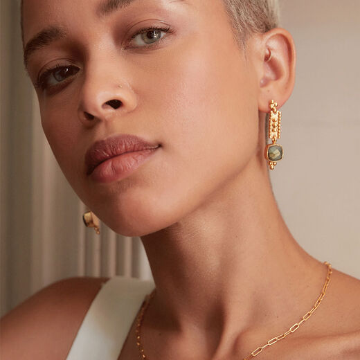 Shahrzad labradorite drop earrings by Ottoman Hands