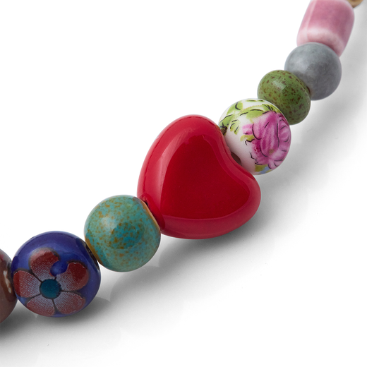 Multicoloured ceramic bead necklace