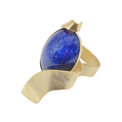 Blue glass stone swirl ring by Fo.Be