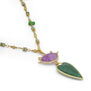 Green agate heart necklace by Katerina Psoma