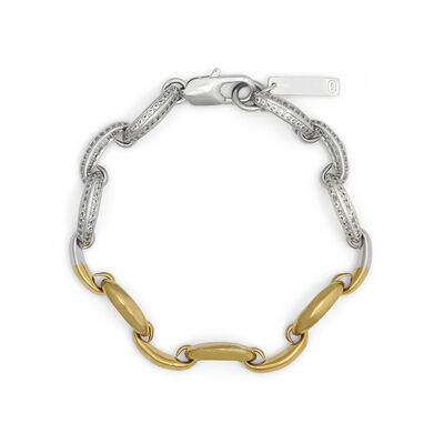 Gold and silver link bracelet by SWEETLIMEJUICE