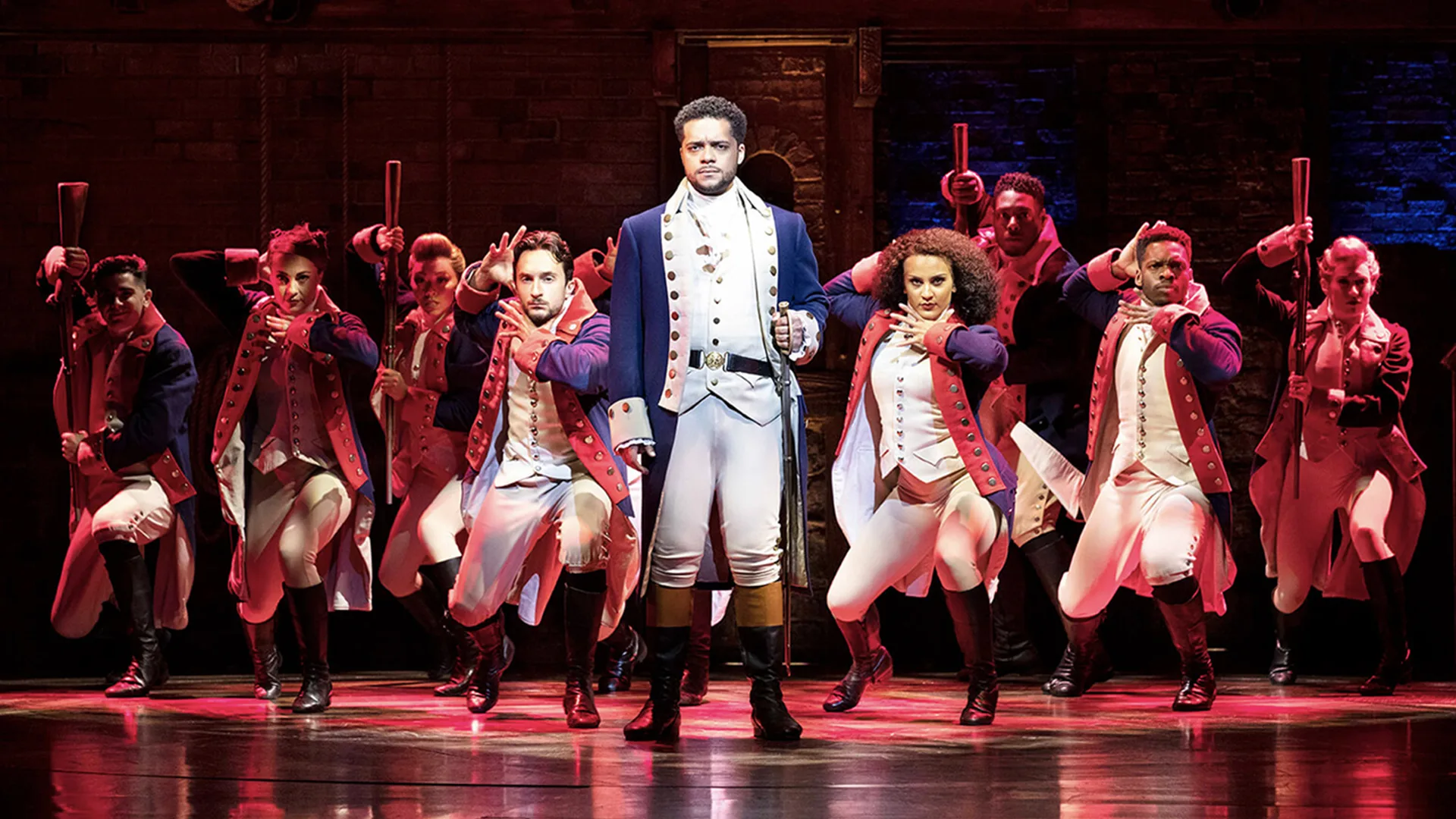 Cast of Hamilton performing