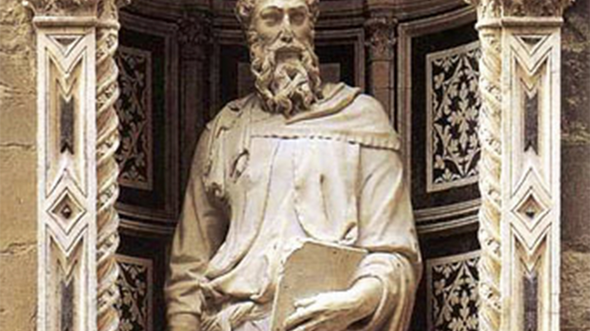Statue of St Mark made from stone