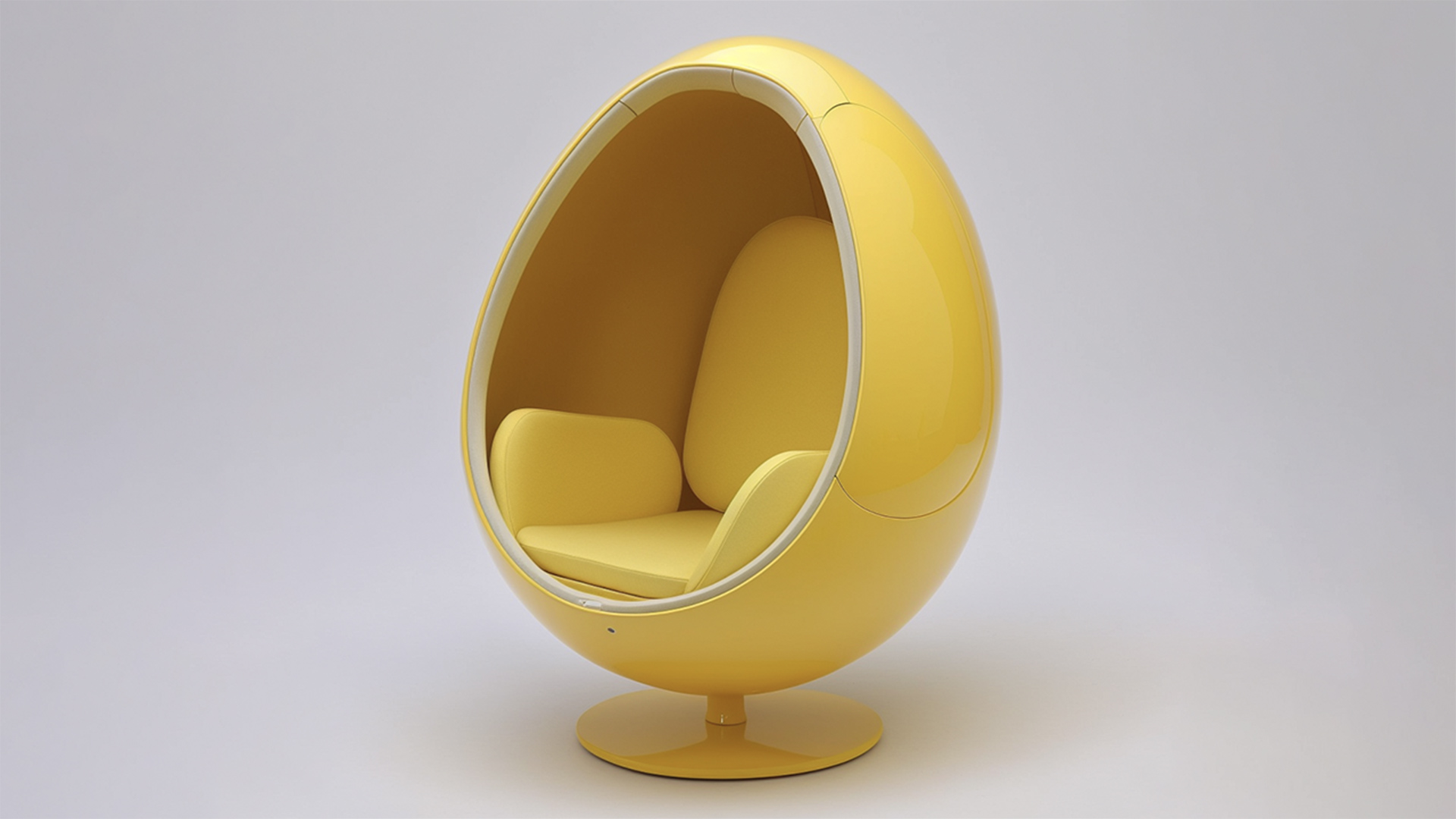 Yellow polyurethane egg chair