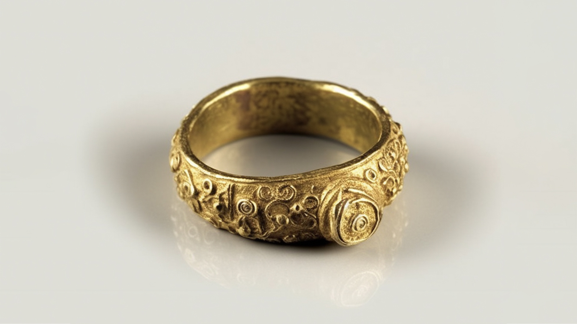 Gold ring decorated with filigree