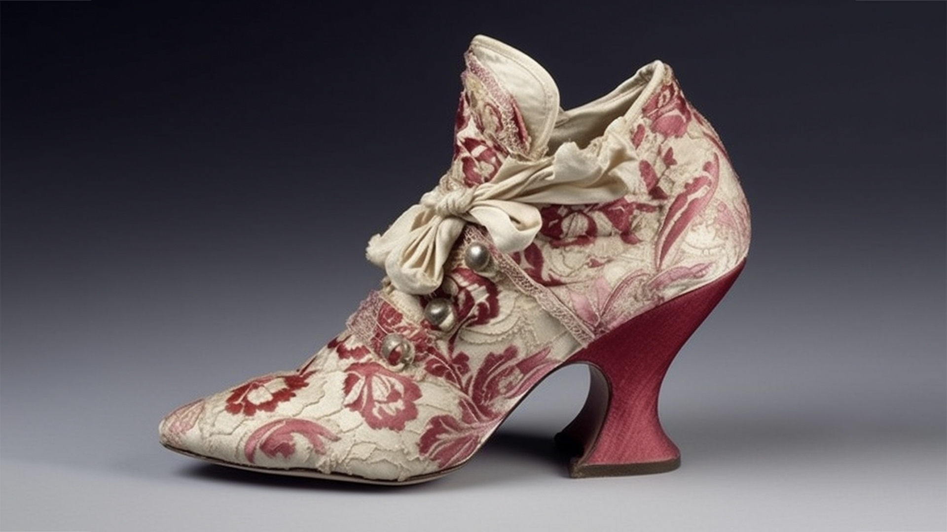 Women's shoes decorated with a painted floral design