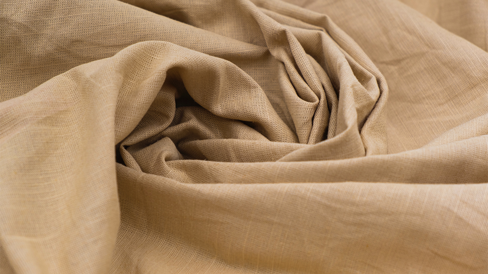 Bunched up beige fabric