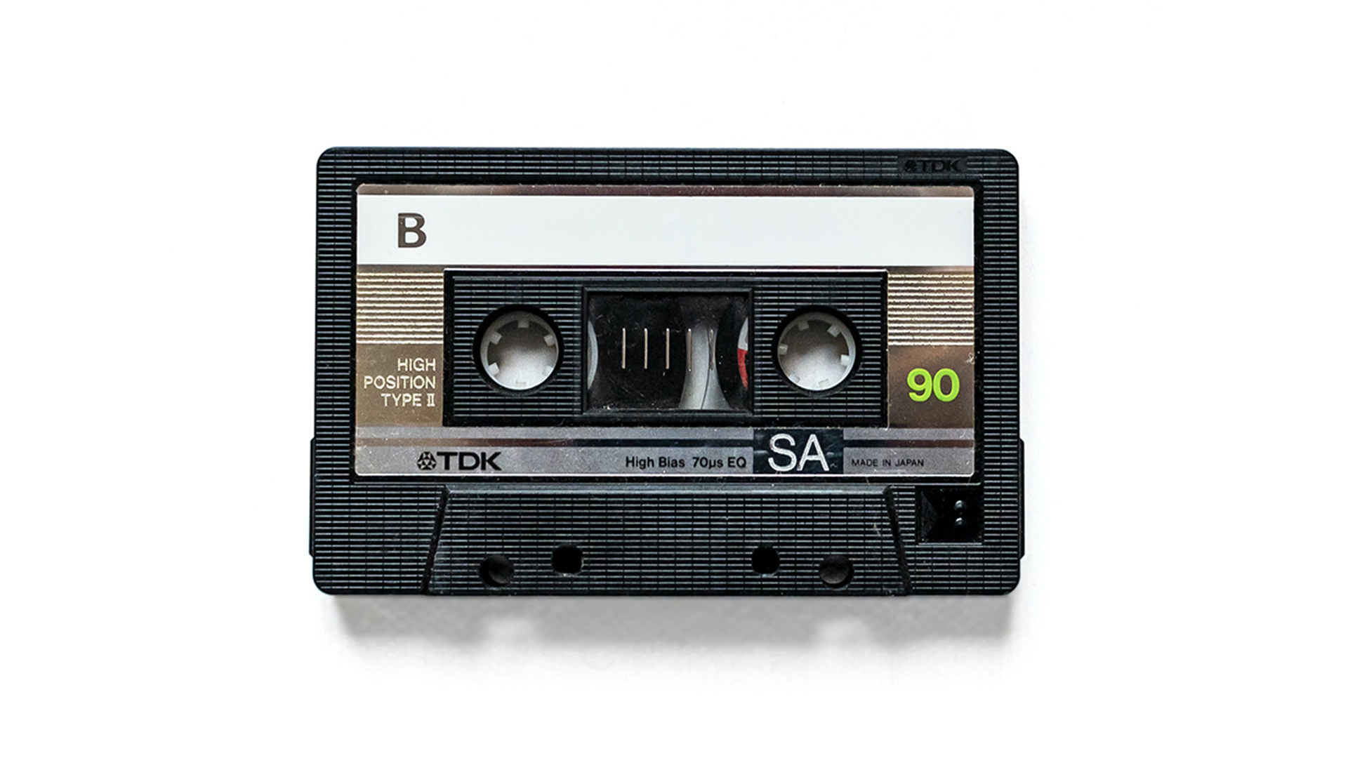 Black plastic cassette tape